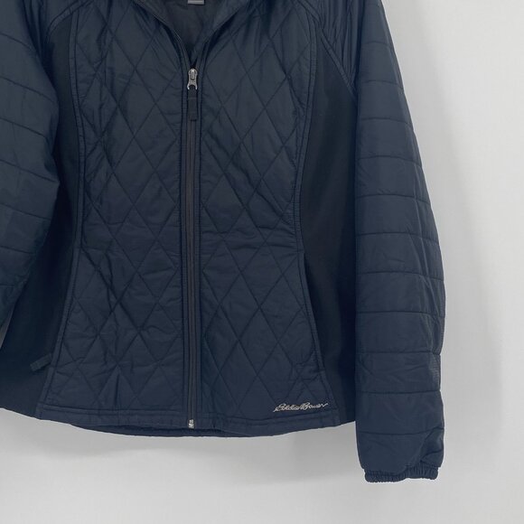 Eddie Bauer Women's Size L Black Quilted Full Zip Lightweight Pockets Jacket - Picture 5 of 10